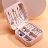 Jewelry boxes organizer pu leather display storage case necklace earrings rings jewelry holder289K