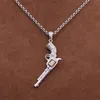 Pendant Necklaces Solid Silver 925 Vintage Funny Gun Pendants For Necklace Men Women Genuine Sterling Cool DIY Jewelry Accessory GiftsPendan