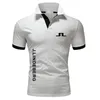 High quality J Lindeberg Golf Polo classic brand Men Polo Shirt Men Casual solid Short Sleeve cotton polos 220707