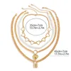 Collier ras du cou Vintage avec pendentifs en forme de cœur d'amour pour hommes et femmes, chaîne de perles gothiques, bijoux sur le cou, 4 pièces/ensemble