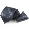 Fashion Pocket Ties For Men Business Suit Mens Tie Set Formal Brown Handkerchief Cravat Wedding Party Necktie2970