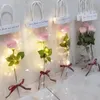 Juldekorationer 10st presenter Väska med handtag DIY Craft Transparent Clear Rose Tote för alla hjärtans dagkristmas