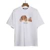 Angel T-shirts Palm Trendy Decapitated Teddy Bear Print T-shirt Loose Men's and Women's Wear Letter Short Sleeve 5q1