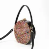 Вечерние сумки бренд Акриловая сумка мини -круглый мессенджер для девочек повседневное черное кроссовое плечо женщин маленькая женщина -молния на молнии