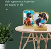 Sublimation Blanks Bamboo Photo Frames Double Sided Print Heart/Love/Round Shape With Magnetism MDF Insert Base Holder For Home JLA13232