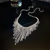 luxurious Chokers Necklaces Pendants Fine Long Tassel Shiny Crystal Fresh Pendant Necklaces For Women Temperament Hyperbole Style Necklace Jewelry Gifts