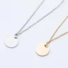Colliers minimaliste rond pièce disque chaîne pendentif collier pour femmes fête mode bijoux or couleur alliage disque géométrique chokerschokers