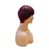 Borgonha 99J Pixie Cut Wig Short Bob Human Hair Wigs Full Machine Brasilian None Wigs para mulheres negras