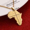 Kedjor Guld Unisex Smycken Afrika Nigeria Karta Pendant Halsband Afrikanska Rostfritt Stål National Day Anniversary Presenter