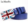 Belts Drop Fashion Belt Men & Women Genuine Leather British Flag Buckle Union Jack Waistband Casual GiftBelts Forb22