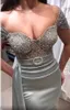 Aso Ebi 2022 Arabisch Plus Size Zeemeermin Sexy Avondjurken Kant Kralen Satijn Prom Formele Partij Tweede Receptie Toga B0701x05186d