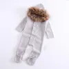 Macacão de bebê infantil roupas de inverno bebê recém-nascido menino menina camisola de malha macacão de pele de guaxinim com capuz criança outerwear 20112726843359