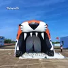 Tunnel de Football gonflable tête de tigre, mascotte d'animal de dessin animé, entrée d'équipe, Passage sportif soufflé pour Match de lycée