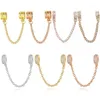 Charm Bracelets Buipoey Fashion Rose Gold Daisy Pattern Shiny Zircon Safety Chain Fit 3mm Snake Beads Bracelet Bangle Jewelry Gift238U