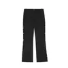 Herren Jeans Harajuku Side Pearl Dekoration Gerade Weiß Schwarz Freizeithose Für Männer Und Frauen High Street Übergroße Baggy Cargohose