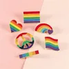 Vlag regenboog hart broche vrede en liefde email pins kleding tas rapel pin gay lesbian pride icon badge unisex sieraden cadeau gc1119