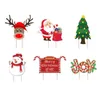 Decoración de la fiesta 6pcs Signos de patio de Navidad con decoraciones navideñas CorruGate Suministros de césped al aire libre