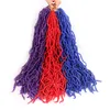 合成nuフェイクロックかぎ針編みの編組髪18 24 36インチ事前にループした柔らかい女神ロック黒人女性のためのカーリーかぎ針編みの髪の伸び