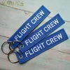 Keychains MiFaViPa Blue FLIGHT CREW Keychain Fashion Trinket Phone Strap Black Embroidery CESSNA Key Chain For Aviation Gift Ring 1 PC