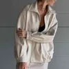 Uaiza Casual PU skórzana kurtka dla kobiet Fall White Zip Up Płaszcz Kobiet Windbreaker Kurtki Masowe odzież L220801