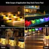 Färgglada Solar Light Waterproof LED Step Light Garden Staket Däck Trappor Utomhus RGB Dekorativ lampa för Yard Pathway Patio 6 Packs Garden Solar Lam