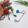 Keychains Golf Ball Key Chain Top Grade Metal Keychain Car Ring Sporting Goods Sportgåva för souvenir RingkeyChains Fier22