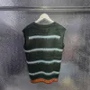 2022 Womens Vests Fashion Loose Casual Stripe Pattern Mens V-neck Knitted Vest High Quality Street Wear