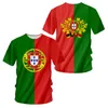 Portugal T-shirt Herren 3D Flagge Druck Streetwear Harajuku Hiphop Kurzen Ärmeln Jersey Fußball Shirts Drop Portugal 220623