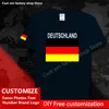 Deutschland Deutschland Baumwolle T-shirt Custom Jersey Fans DIY Name Nummer Marke High Street Fashion Hip Hop Lose Casual T-shirt 220616