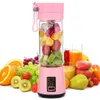 380ml Juicers 6 블레이드 휴대용 전기 과일 주스 홈 USB 충전식 스무디 메이커 블렌더 기계 스포츠 병