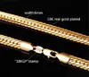 18K Gold Plated Chains Hip Hop 6mm thick flat snake chain fashion trend men's Necklace 20inch