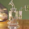 Mini Recycler Glass Bongs Portable Hookah Bubbler Small Oil Rigs Water Pipes Dabber Smoking Shisha Perc Smoking Accessories