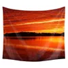 Wall pendurada Art Deco Sunrise Beach Wave Tapestry Room de estar de quarto decoração de casa Antecedentes de parede decorativa J220804