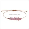 Charm Bracelets Jewelry Natural Gem Stone Gravel Chip Bracelet Irregar Crystal Stretch Beads Nets Rope Wrap Bracel Dhnv0