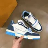 Trainer Spor Sneaker Erkek Tasarımcı Ayakkabı Vintage Basketbol Spor Ayakkabıları Monogramlar Denim Trainers Strap Flows ile Sıradan Ayakkabılar Kauçuk Dışarı