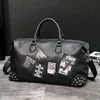 duffel Bag Outdoor Large-capacity Leather Travel Luggage Chao Men's Leather Rivet Fitness Bag 220626