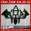 OEM Body for Kawasaki Ninja ZX 636 600CC ZX-600 ZX-6R ZX636 ZX6R 00 01 02 37HC.12 ZX 600 CC 6 R الأصفر Glossy ZX 6R ZX600 CONLING ZX-636 2000 2001 2002 حقن العفن هدية