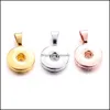 Charms Bijoux Résultats Composants Simple Métal 18Mm Gingembre Snap Bouton Base Pendentif Pour Diy Snaps Boutons Collier E Dhad2