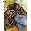 Femmes Sweat-shirt imprimé léopard Lady Warm Drop épaule à manches longues à manches longues à manches à manches longues en vrac causal moelleux T200113