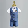 Children s Formal Vest Suit Set Boy Summer Wedding Baby s First Birthday Piano Performance Costume Kids Waistcoat Shorts Clothes 29910914