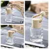 Car Perfume Bottle Pendant Refillable Essential Oil Diffuser Square Round Perfumes Glass Bottles Cars Hanging Decoration BH6548 TYJ