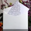 50pcs Blue White Elegant Hollow Laser Cut Wedding Invitation Greeting Customize Business With RSVP Card Party Supplies 220711