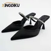 Supper Sandal Sandal Summer Nowe stóp stiletto czarne seksowne lady stras cekin but kobieta 220622