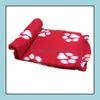 Autres fournitures pour animaux de compagnie Home Garden Ll Products 24Colors Chat Couverture Coussins Chiens Paw Star Print Couvertures Chien Bain Del