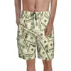 Men's Shorts Men's Swimming Trunks Money Background Beach Quick Dry Men SwimwearMen's