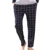 Autumn Winter 100% Cotton Pajama Pants 100120 Kg Plus Size Plaid Bottom For Men Comfortable Casual Homewear Trousers 201109