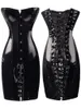 zwarte pvc corset jurk
