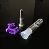 Pipes à main pour fumer Borosilicate Nector Collector Mini bong en verre avec clou en céramique de quartz de titane 3 Specitication Brûleur à mazout Dab Rigs Petit tuyau d'eau NC Kits NC09