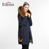 Eurazië Brand Women Coat Long Lady Winter Parkas Style Jacket Real Fur Collar Dikke kap Volledige bovenkleding Warm Y170022 201128