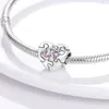 925 Sterling Silver Pingente Charms para Pandora Caixa Original Coração Pink Irmã Mã